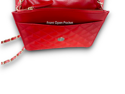 Classic Quilted Flapped Leather Sling Bag