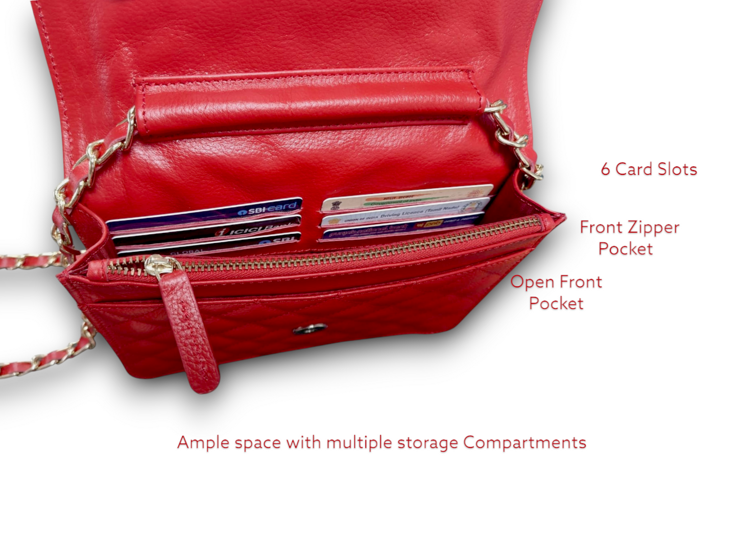 Classic Quilted Flapped Leather Sling Bag