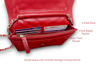 Classic Quilted Flapped Leather Sling Bag