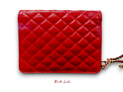 Classic Quilted Flapped Leather Sling Bag