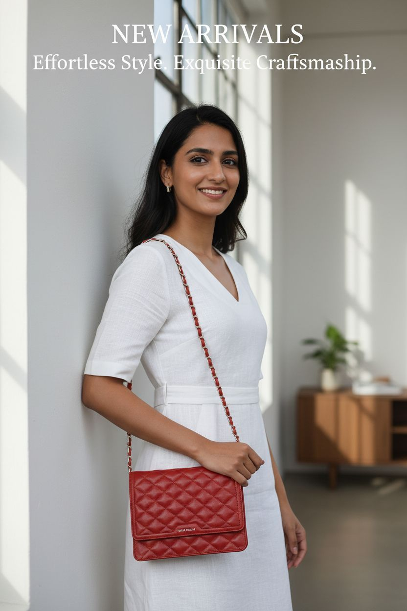 Classic Quilted Flapped Leather Sling Bag