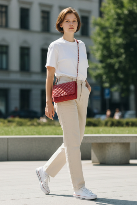 Classic Quilted Flapped Leather Sling Bag