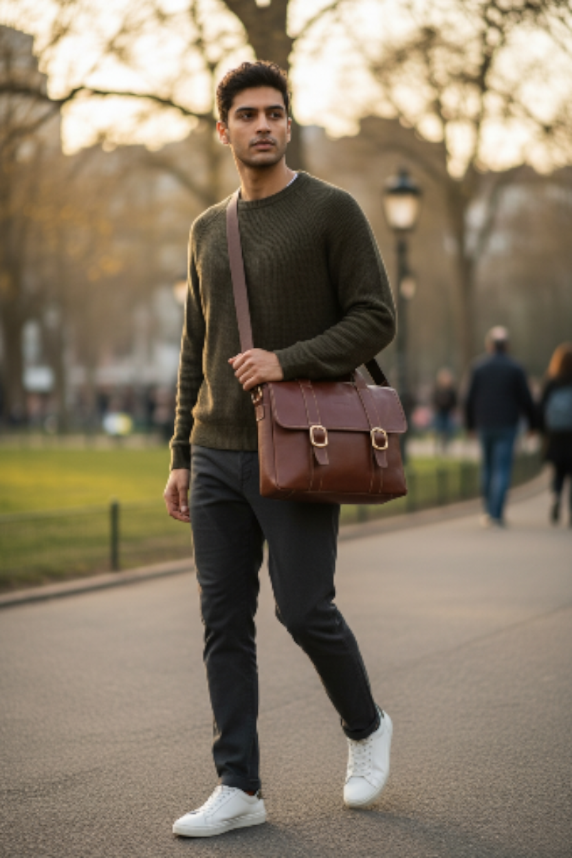 Professional elegance Leather Laptop bag