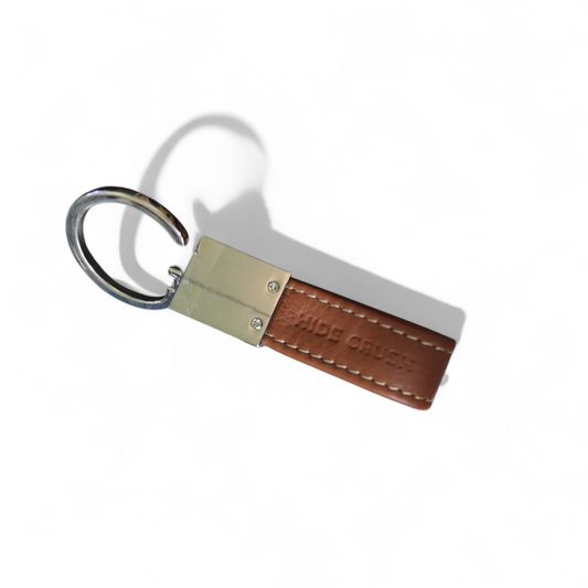 Twist Ring Leather Strip Keychains