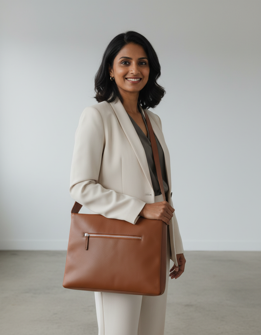 Leather Crossbody Laptop Bag