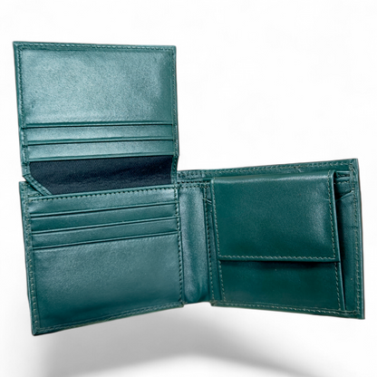 Mens Leather Wallet Forest Green