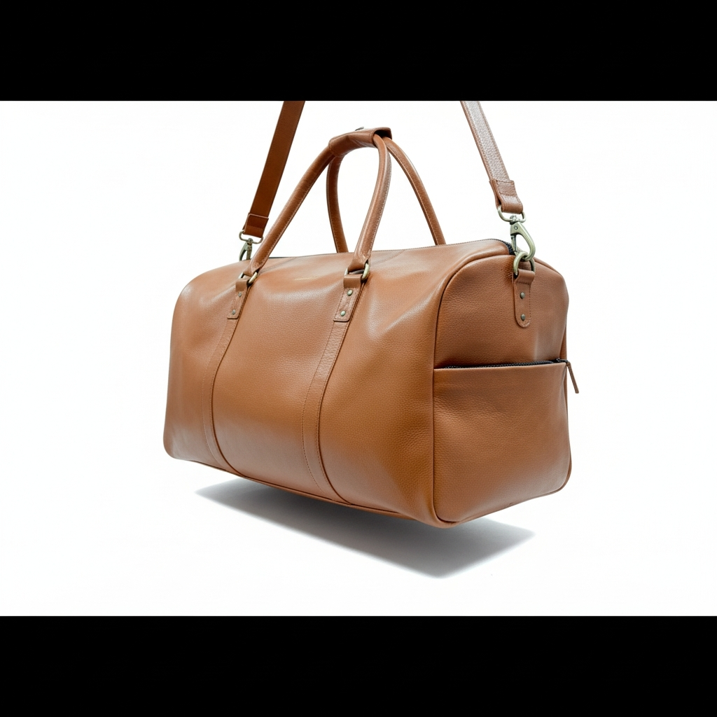 Leather Tan Duffle Bag