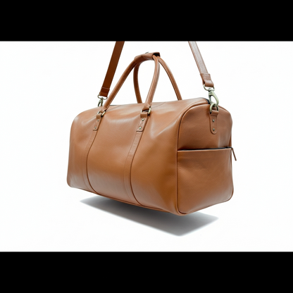 Leather Tan Duffle Bag