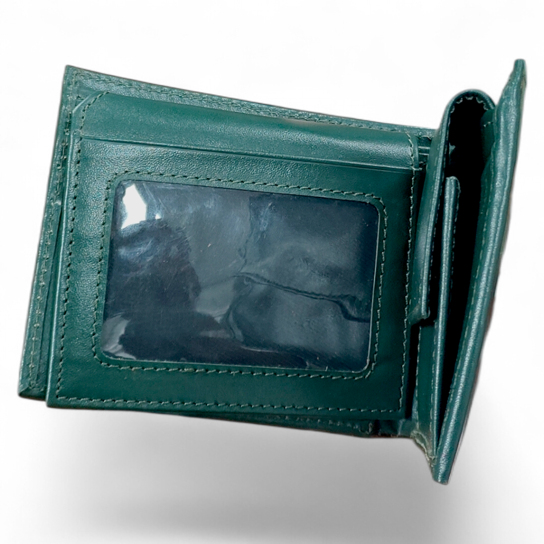 Mens Leather Wallet Forest Green