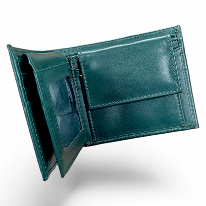 Mens Leather Wallet Forest Green