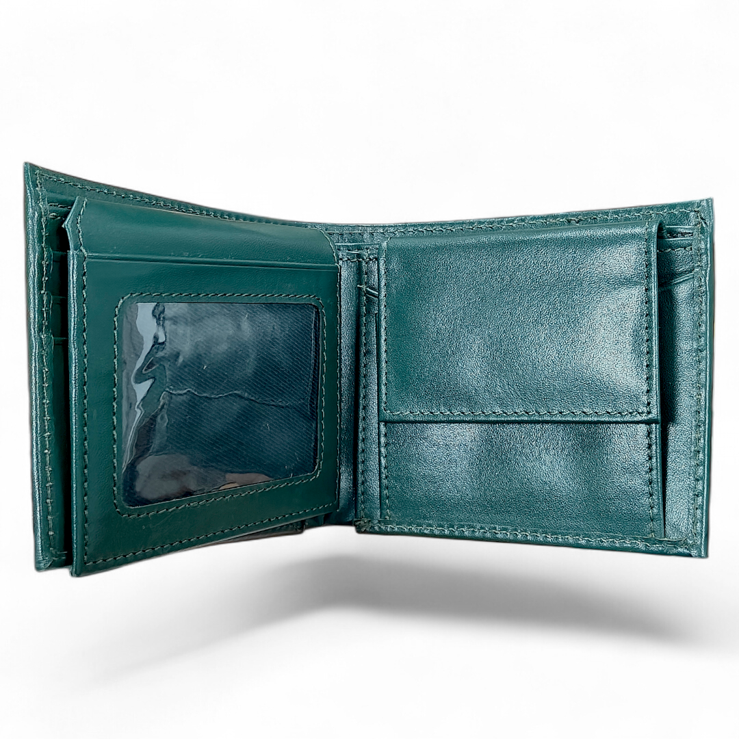 Mens Leather Wallet Forest Green
