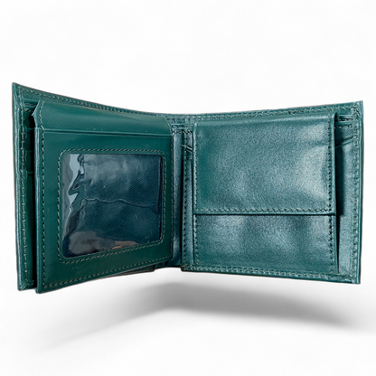 Mens Leather Wallet Forest Green