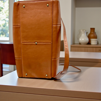 Leather Tan Duffle Bag
