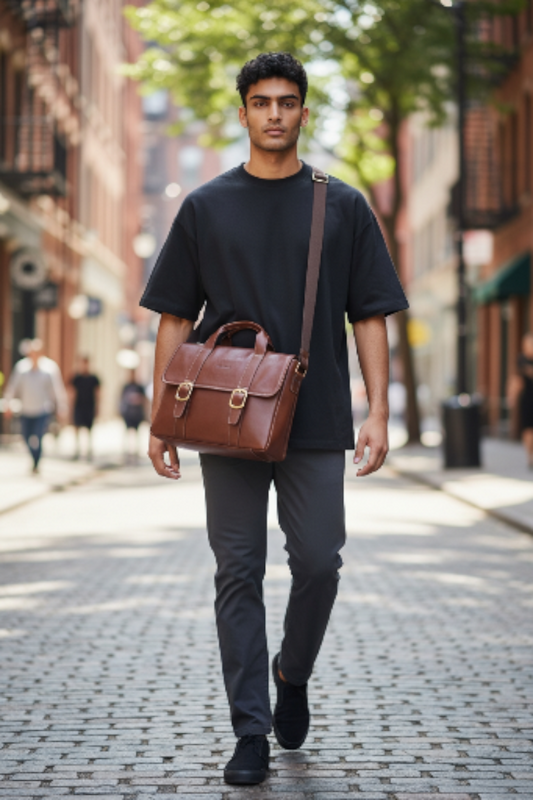 Professional elegance Leather Laptop bag