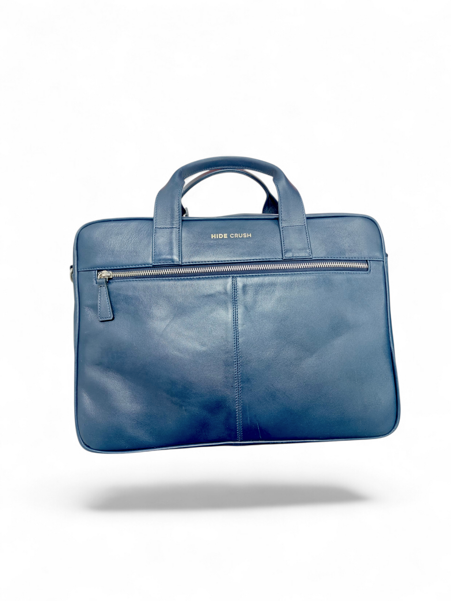Leather Laptop Bag Navy Blue