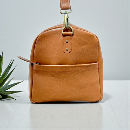 Leather Tan Duffle Bag