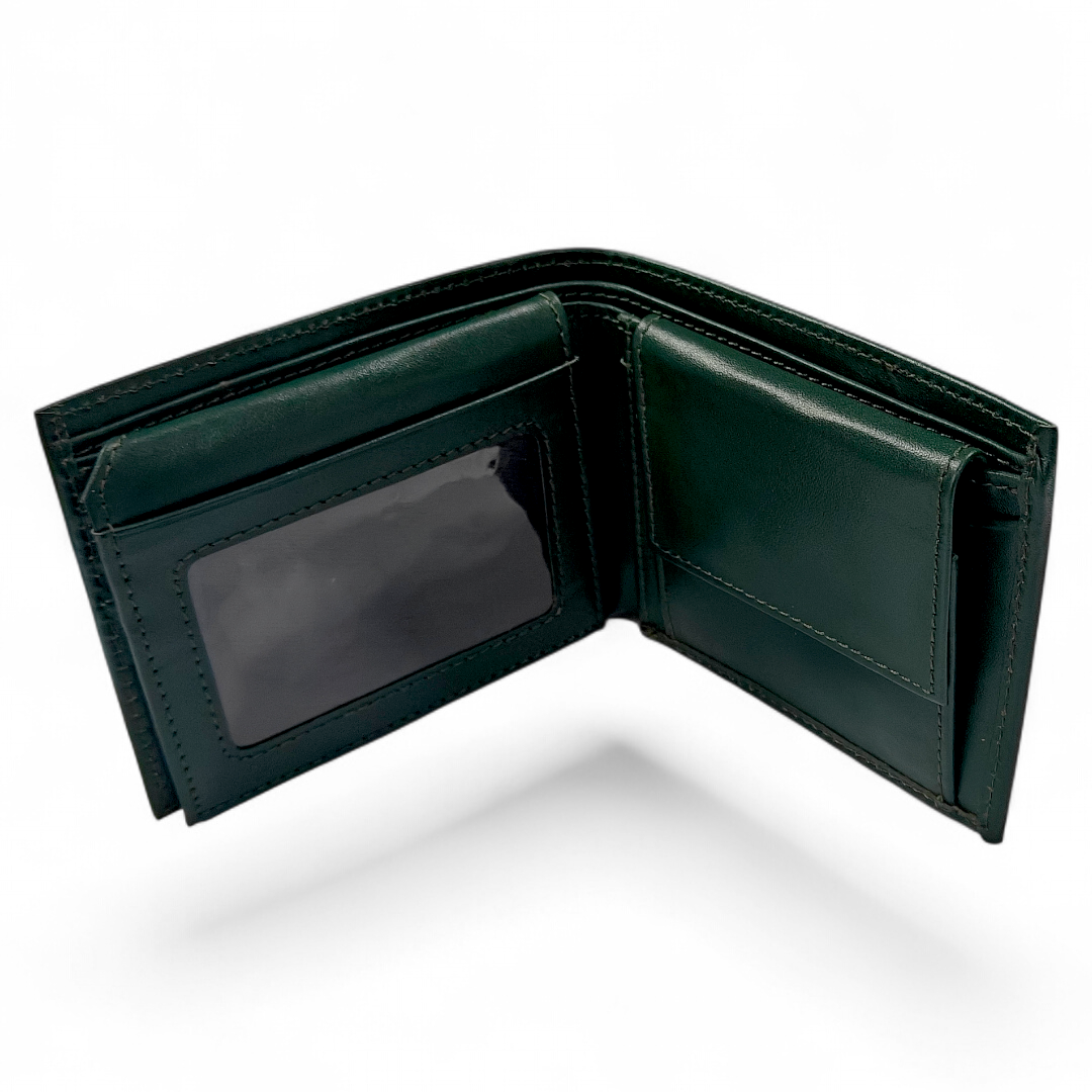 Mens Leather Wallet Forest Green